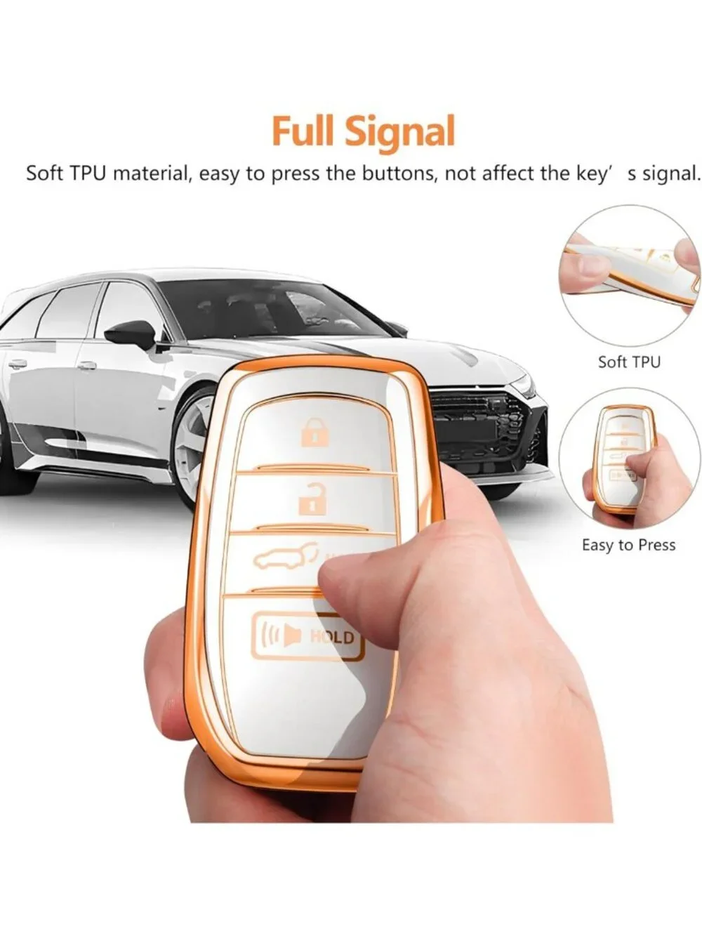 Stylish Diamond TPU Key Fob Cover - 360° Protection for Toyota Models